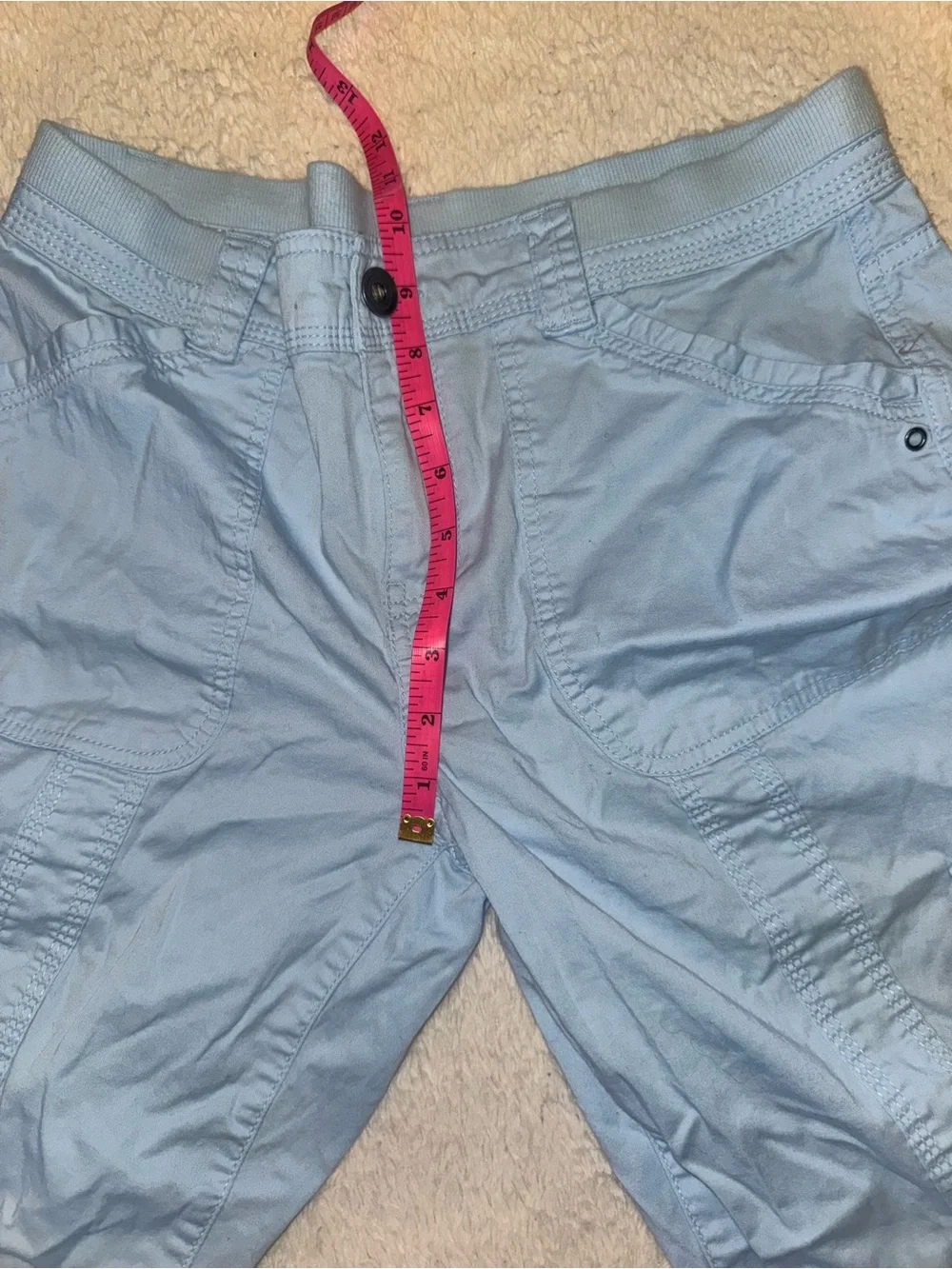 Style & Co Baby Blue Cargo Capri Pants Y2K Utility 🌸🩵